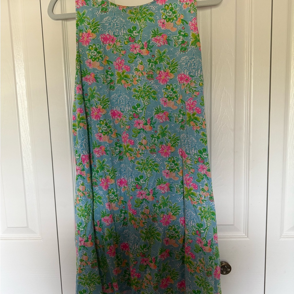 Lilly Pulitzer Blue and Pink Floral Midi Dress